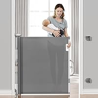 Avaspot Retractable Safety Gate for Baby and Dog, Easy Install Stair Gate Roll, Extendable Pet Gate Baby Barrier Gate for Sta