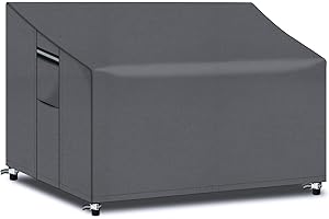 PATIO PLUS 3 Seater Garden Bench Cover Waterproof with Air Vent 163x66x63/89cm for Garden Bench Tear Resistant 600D Oxford (Grey)