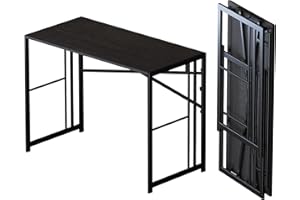 Lutown-Teen Scrivania Pieghevole 103 cm, Scrivania Da Campeggio Per Computer Da Gioco, Tavolo Da Ufficio Per La Casa Senza Necessità Di Montaggio, Nero