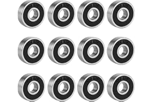 AYHYHLJZJ 12PCS Rodamientos de Bolas 608-2RS 8x22x7 mm, Rodamiento de Bolas de Ranura Profunda con Doble Sellado de Goma, Rodamientos Pequeños de Alta Rendimiento para Máquinas Industriales, Electrodomésticos