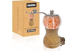 SAND DR BRUSH Juego de 1 molinillo de pimienta de mano clásico Gorgeous sal material EP acrílico cuchillas de cerámica con molinillo grueso ajustable disfruta de tu mejor pimienta recién molida sal marina(1 pieza)