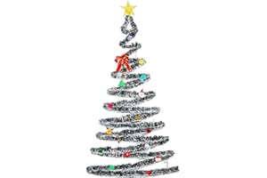 AICEROUS Choinka do zawieszenia, choinka na ścianę, dekoracja ścienna, łatwy montaż, duża (100 x 200 cm)