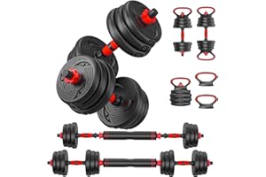 DICAO Adjustable Dumbbells Set 20kg,Dumbbell Barbell Kettlebell Push-Up Stand Perfect for Strength Training Weight Lifting,Weights Dumbbells Set for Men Women GB STOCK