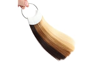 REDMENCO Campioni di capelli umani per test di colore 5 tonalità di livello naturale Campioni per anelli di colore da salone 30 pezzi 8 pollici