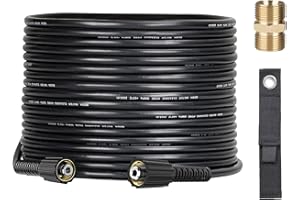 OHAYORI Tubo Flessibile per Idropulitrice 15 m, M22 x 14 mm Tubo di Ricambio ad Alta Pressione, T ubo di Prolunga Compatibile con Karcher HD HDS Kranzle con un Adattatore in Ottone