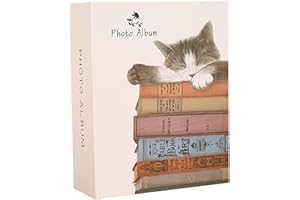 aoory 100pcs 4D(11.4CM x 15.2CM) Photo Album Cute Animal: Sleeping Cat