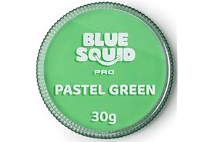 ‎BLUE SQUID Blue Squid PRO Schminke Face Paint und Bodypaint - Pastel Grün (30g), Professionelle Gesichtsfarbe auf Wasserbasis, Gesichts- und Körperschminke für Erwachsene, Kinder, Fasching und SFX