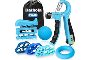 Bathola Hand Trainer, Forearm Trainer 7-Pack, Grip Strength Trainer Con Borsa Da Trasporto, Grip Trainer Regolabile Con Funzione Di Conteggio, Dispositivo Di Allenamento Delle Dita, Blu