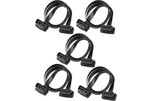 BRIEFCEC 5Pcs OBD2 Extension Cable, 95 cm Full 16-Pin OBD2 Male to Female Extension Cable, Flat Ribbon Cable with Angled Connectors, Car OBD II Diagnostic Adapter