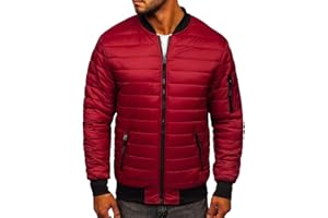 BOLF Hombre Chaqueta acolchada de Entretiempo Cierre de Cremallera Cuello alto Cazadora Plumíferos Deporte Chaqueta de Ocio Básico Outdoor Estilo Casual Mix 4D4