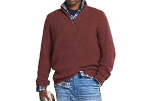 JUNEYOU Herren-Pullover aus Kaschmir, Business-Casual-Reißverschluss, Basic-Pullover, 1/4-Reißverschluss, Stehkragen, Polo-Pullover