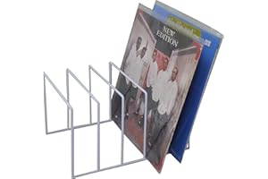 7even Schallplatten Ständer Metall Weiß - LP & 12" Vinyl Aufbewahrung Regal für ca. 50 Platten 32x25x18cm