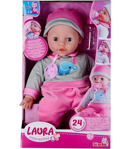 Simba - Laura Poupon A Faim - 38cm - Cuillère et Biberon Magique - 105010964 - Poupée