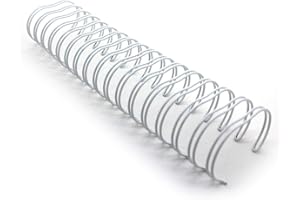 RENZ Ring Wire White 2:1 Pitch A5 17 Loop Binding Element. Box of 25 Pieces. 1 1/4" = 32mm