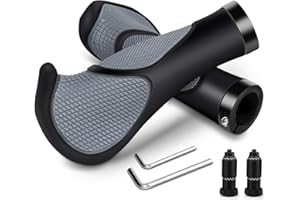 DIAOCARE Impugnature per Bici, Manopole per Biciclette 1 Paio Ergonomia Manubrio Impugnatura Anti Scivolo 22.2 mm Impugnature per MTB, Bicyle da Trekking, E-Bike, City Racing e Bicicletta Pieghevole