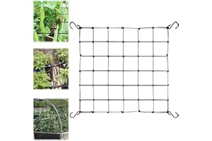 ZOEWEI Scrog Netz 60x60 cm Pflanzennetz Elastische Ranknetz für kletterpflanzen Gartennetze mit 4 Haken Ranknetz für Pflanzen, Gemüse, Früchte, Blumen