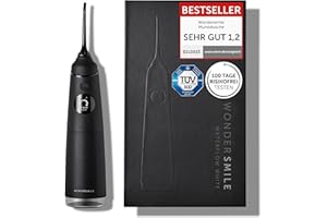‎WONDERSMILE Wondersmile Munddusche PRO - Testsieger 2024 - TÜV-geprüft - 100 Tage risikofrei testen - SmoothFlow-Technologie für optimale Zahn- & Zahnfleischpflege - 5 Modi - PowerAkku 30 Tagen Laufzeit