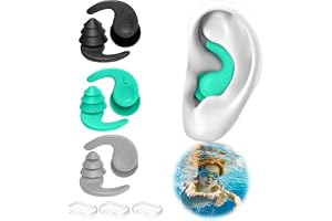 Kids Swimming Ear Plugs,3 Pairs Waterproof Reusable Silicone Child Swim Earplugs for Swimming Surfing Bathing Showering,Small Children Water Ear Plugs Suitable for Boys and Girls (Kids 4-12 Years Old)