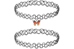 DIVINA VITAE Czarny tatuaż, choker, zestaw naszyjników dla kobiet, elastyczna biżuteria z henny, lata 90., choker, akcesoria dla kobiet, nastolatek, dzieci, czarny wisiorek, amulet na biżuterię,