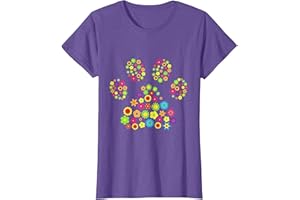 DOG FRIENDS AND CO. Dog paw flowers dog mom miss Dog Lovers Bello T-Shirt