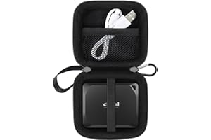 Lacdo Étui Disque Dur Externe Housse de Protection pour Crucial X6 / X9 Pro / X10 Pro Portable SSD 500GB 1TB 2TB 4TB USB 3.2 EVA Housse Pochette Case Antichoc Étanche, Noir+Noir