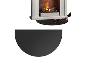 Nizirioo Plaque de Protection Anti-Étincelles pour Poêle à Cheminée, Tapis Ignifuge Semi-Circulaire 50 x 80 cm, Protection de Sol pour Cuisinière