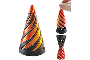 ZAYIN 3D Printed Rotating Spiral Cone Fidget Toy Impossible Pyramid Passthrough Sculpture Pass Through Pyramid Fun Anxiety Stress Relief Toy for Home Office Desk Decor Souvenir (Red)