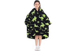 Lenugeo Blanket Hoodie Decken Oversize, Erwachsenen/Kinder Übergroße Tragbare Kuschelpullover, Zum Anziehen Wärme Kuscheliger Pullover