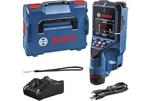 Bosch Professional system 12V: detektor D-tect 200 C (1 akumulator GBA 12V 2.0Ah, detekcja przewodów pod napięciem i nie pod napięciem, walizka L-BOXX)