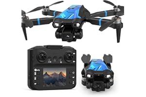 Morlyrctooy M18LCD Mini Drone avec Caméra 4K Drone Avec Télécommande LCD 3D Flip Design Pliable Télécommande Rechargeable 3 Vitesses Quadricoptère RC pour Débutants