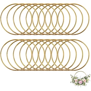 20 Pièces Cercles Métal Macramé 10 Cm Dorés - Anneaux Pour Attrape-Rêves, Décoration Florale Et Mariage