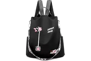 DORRISO Mochila de Mujer Lindo Nylon Bolso Anti-robo Bolsa de Viaje Bolsa Gran Capacidad Ligera Vacaciones Bolsas de Hombro Backpack Mochila de Señoras Negro