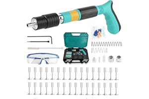ZHFEIIRU Pistola de Clavos de Acero Remachadora Con 110 Piezas, Pistola Clavos Manual Con 5 Niveles Potencia Ajustable, Para Techos, TuberíAs, InstalacióN De Circuitos, DecoracióN Interiores