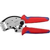 KNIPEX Twistor16 Self Adjusting Crimping Pliers Hollow Tip Swivel Head | Automatic adjustment with chrome swivel head with gr