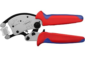 KNIPEX Twistor16 Självinställande presstång för ändhylsor, 97 53 18 | med vridbart crimphuvud förkromad med flerkomponentsgrepp 200 mm