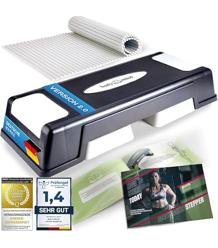 Ultrasport Step Aérobic – Step Réglable 2 Niveaux (10/15 Cm), Surface Antidérapante 68x28 Cm, 2.5 Kg