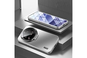 TIANYUE Hülle für Xiaomi 15 Ultra, Slim Shell Film Integrierte Handyhülle mit Objektivdeckel der Kamera, PC Hard Cover mit Halterung für Xiaomi 15 Ultra-Silber