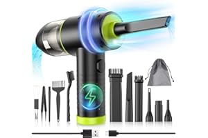 TAIKOUL Dépoussiéreur à air comprimé Dépoussiéreur à air électrique et aspirateur 2 en 1,3 vitesses à 110000RPM Le dépoussiéreur sans fil remplace les bidons d'air/pompe pour clavier d'ordinateur