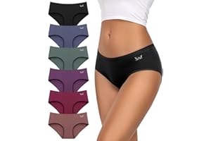 TANSTC Bragas Mujer Algodón - Pack de 6 Hipsters de Talla Baja, Bragas Transpirables y Elásticas, XS - 4XL