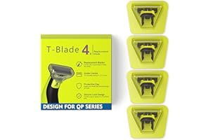 MythPick 4-Pack Replacement Blades and 3 Guide Combs Guards Kit Compatible with One Blade QP2520 QP2630 QP2834 QP6510/31 QP6520/30