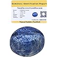 Certified Sodalite Crystal Healing Tumbled Stone, Natural Polished Crystals for DIY Crafts, Manifestation, Meditation, Pooja Feng Shui and Reiki Healing (30 Grams)