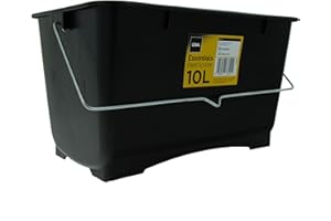 Coral 73321 Essentials Plastic Paint Scuttle Container with Metal Handle for Paints and Paste 10 Litre, Black