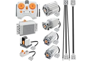 BriCool 10-in-1 Motor Kit, DIY Motorized Building Set, Power Function Motor Set with Powerful Motors, Remote Control, Receiver, Battery Box, Extension Wire