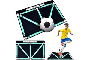 xinrongda Football Training Mat for Kids, Football Footstep Equipment, Non-Slip Shock Football Mastery Mat, Control Dribble Blanket for Indoor Ourdoor Soccer Skills Training, 60×90cm