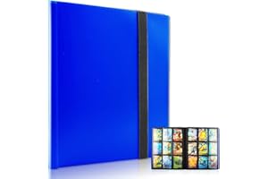WDJLNZB Carte Album Livre, Porte-Cartes à Collectionner, Livre Carte Collection, Livre de Protection Cartes, Album Classeur Carte, Albums pour Cartes à Collectionner, Livre Carte Capacité de 360 Cartes Blue