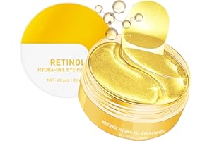 FANFALUV Retinol Under Eye Patches,Anti Wrinkle Eye Mask For Puffy Eyes,Eye Bags Remover For Dark Circles,Collagen Eye Masks,Anti Wrinkle Patches For Miprove Fine Lines,Moisturizing Anti-Aging 60pcs