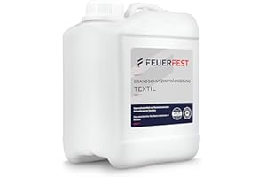 FEUERFEST Ignifuge Impermeabilisant Tissu Textile - Testé DIN 4102-B1 & Certifié Oeko-TEX Standard 100 - Imprégnation Tissu Ignifuge Liquide Haute Performance Incolore, sans Solvants - 2,5 L