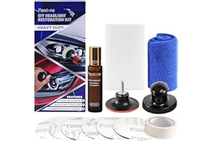 Plextone Kit de restauration de phares professionnels DIY Kit de réparation d'entretien de phares Kit de réparation de lentilles de tête (manuel) (automatique)