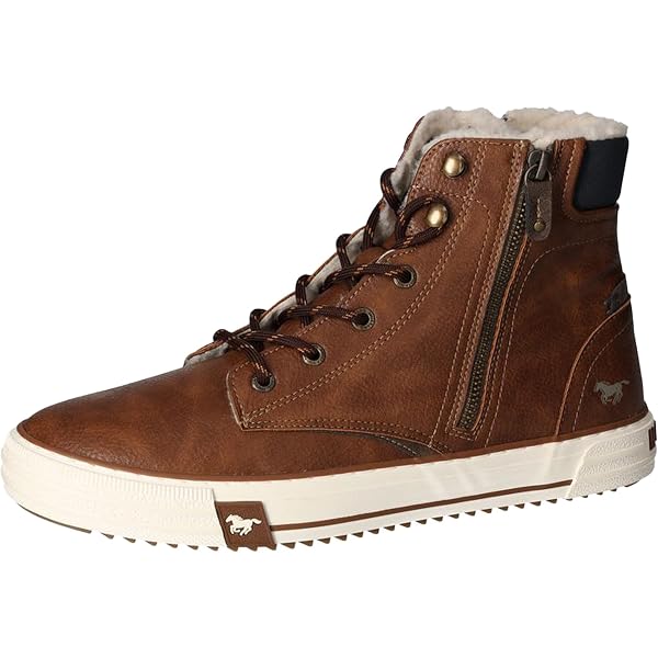 MUSTANG 4160-501 Sneakers Uomo In Pelle Con Cerniera Laterale - Scarpe Basse Alla Moda
