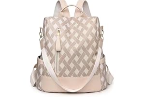 JSNOM Damen Rucksack Elegante Wasserdichte: Rucksack Damen Casual Kleine Daypack für Universität Schule Einkaufen Arbeit (Schwarz)